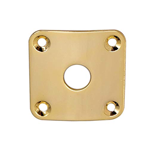 Almencla 2pcs Metall Cuved Base Jack Plate Square Jackplate Für Gibson Les Paul Gitarre - Gold von Almencla