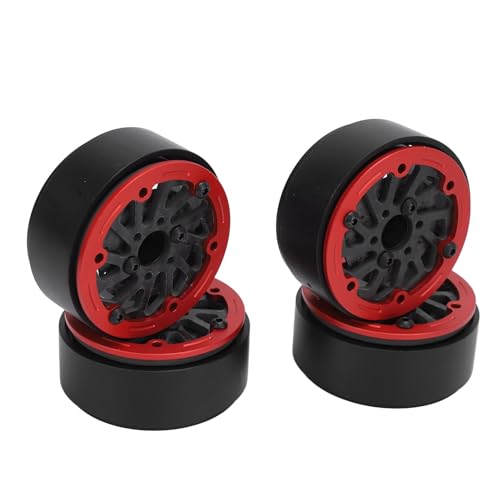 1,9-Zoll-Carbonfaser-Felge, 59 Mm Durchmesser RC Beadlock-Felgen für Kriechende 1/10 RC-Autos SCX10 RR10 (Rot) von Alomejor