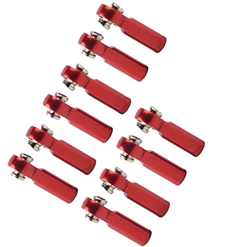 10pcs Professionelle Aluminiumlegierung Tie -Drückenverbindungsstabgelenk für RC -Auto, Geeignet für Alle 1/10 Fahrzeuge (Rot) von Alomejor