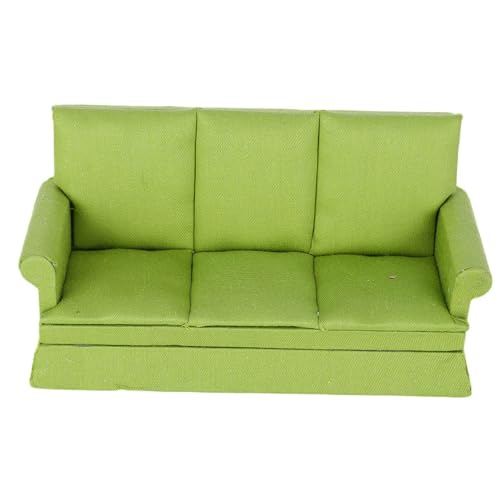 12 Puppenhaus-Mini-Holzsofas mit 3 Kissen, Puppenhaus-Sofa, Wohnzimmermöbel, Dekorationszubehör für Puppenliebhaber (5) von Alomejor