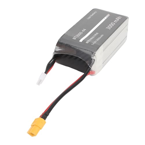 3000-mAh-Lithiumbatterie, 14,8-V-Li-Ionen-Batterie für RC-Hubschrauber für Flywing BELL206 UH1 und Andere von Alomejor