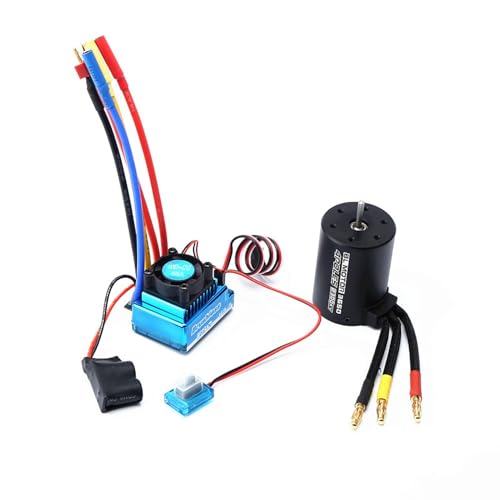 3650 2300KV Motor, 120A ESC Bürstenloser Motor für 1:8/1:10 RC Auto- und Bootsteilzubehör (120A) von Alomejor