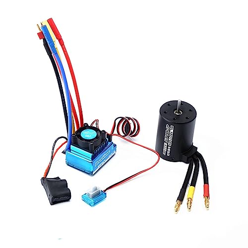 3650 2300KV Motor, 120A ESC Bürstenloser Motor für 1:8/1:10 RC Auto- und Bootsteilzubehör (60A) von Alomejor