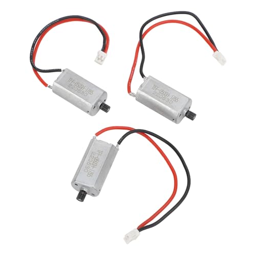 3PCS RC Gebürstet Motor Kupfer Eisen Schnellere Geschwindigkeit Stärkere Leistung für SCX24 1/24 Skala Fernbedienung Modell Auto Motor von Alomejor