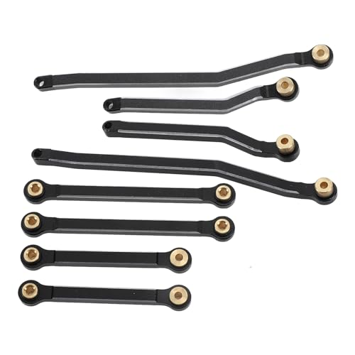 8PCS RC Radstand Link Rod Kupfer Aluminium Legierung Suspension Prevention für 1/18 4WD CP18P RC Auto (Black) von Alomejor