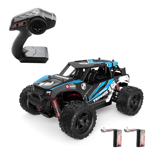 Alomejor 1/18 4WD RC Auto Starker Bürstenmotor Hochgeschwindigkeits-Geländewagen 2,4 GHz Ferngesteuertes Auto für und Erwachsene (2 Batteries) von Alomejor