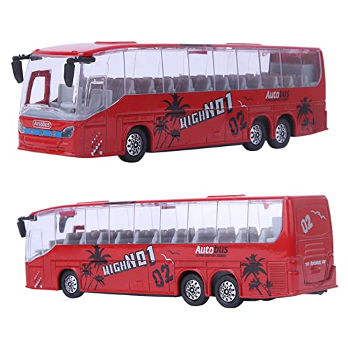 Alomejor 1:50 Legierung Auto Modell Bus Spielzeug Lebensechte Form Belastbar mit Licht und Musik für und Sammler (Rot) von Alomejor