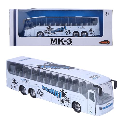 Alomejor 1:50 Legierung Auto Modell Bus Spielzeug Lebensechte Form Belastbar mit Licht und Musik für und Sammler (White) von Alomejor