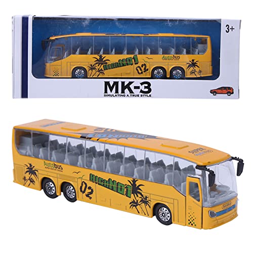 Alomejor 1:50 Legierung Auto Modell Bus Spielzeug Lebensechte Form Belastbar mit Licht und Musik für und Sammler (Yellow) von Alomejor