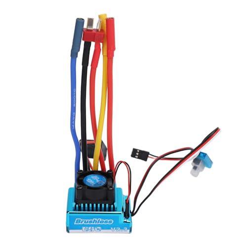 Alomejor 120A Bürstenloser ESC, Leichter RC-Auto-Geschwindigkeitsregler, Sensorloser Bürstenloser Motor für 1/10 1/12 RC-Autos, Boote von Alomejor