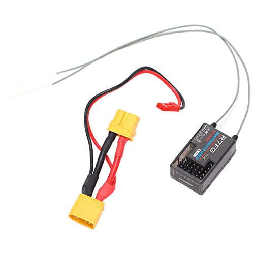 Alomejor 2,4-GHz-7-Kanal-Telemetrieempfänger mit Doppelantenne und 600 M Empfangsentfernung, Ideal für Auto-/Bootsmodelle von Alomejor