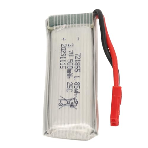 Alomejor 3,7 V Flugzeug-Lithiumbatterie, 500 MAh, Leichtes Design, Überladung mit Rotem JST-Stecker für U818A H37 von Alomejor