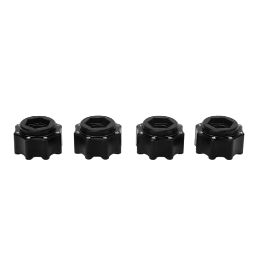 Alomejor 4 Stück Leichter Sechskant-Adapter aus Aluminiumlegierung. RC-Sechskant-Adapter Reduziert Geräusche und Vibrationen durch Feinbearbeitung für RC-Cars (Black) von Alomejor