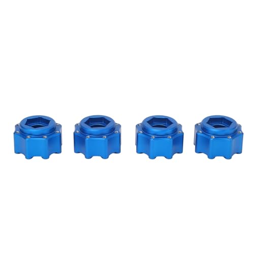 Alomejor 4 Stück Leichter Sechskant-Adapter aus Aluminiumlegierung. RC-Sechskant-Adapter Reduziert Geräusche und Vibrationen durch Feinbearbeitung für RC-Cars (Blue) von Alomejor