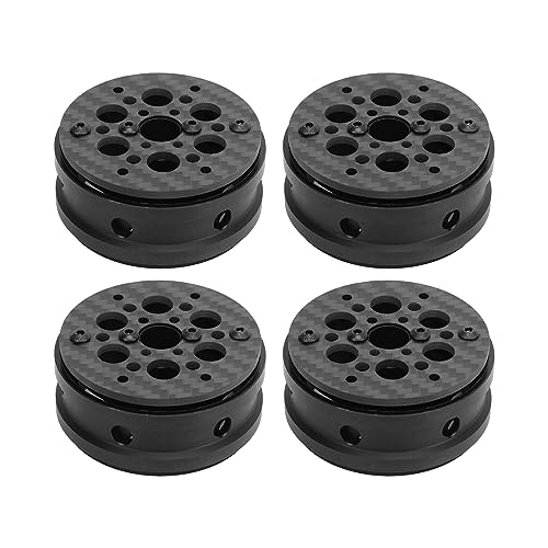 Alomejor 4PCS 1,9 Zoll Felgen Carbon Fiber RC Beadlock Wheels Felgen für SCX10 1/10 RC Crawler (Runder Lochstil) von Alomejor