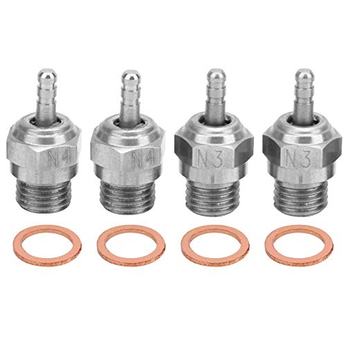 Alomejor 4PCS N3 N4 Fire Head Spark Glühkerze, RC-Car-Zubehörteil, Geeignet für Autos, die mit 5%-40% Methanol-Heizöl Angetrieben Werden Alomejor 4PCS N3 N4 Fire Head Spark Glühkerze, RC-Car-Zubehörteil, Geeignet für Autos, die mit 5%-40% Methanol-Heizöl Angetrieben Werden von Alomejor