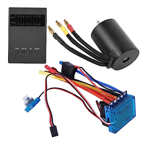 Alomejor 50000 Maximalspannung 3650 3100KV Motor ESC-Programmkartensatz für 1/10 RC Car Brushless ESC (60A) von Alomejor