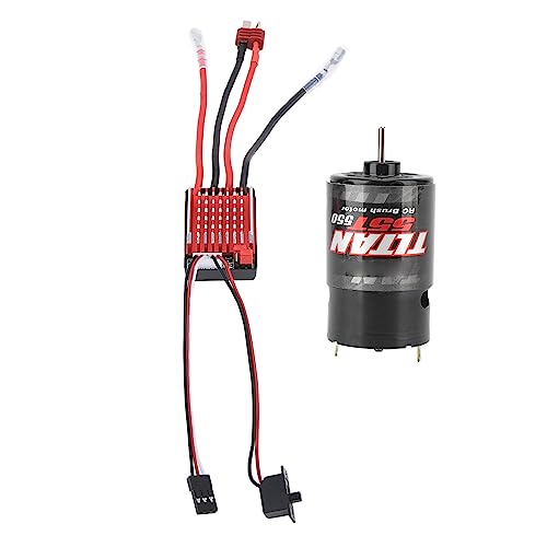 Alomejor 550 55T Brushed Motor 60A Brushed ESC High Power Low Friction Noise Bidirektionaler Bremsklettermodus für 1/10 RC Car von Alomejor