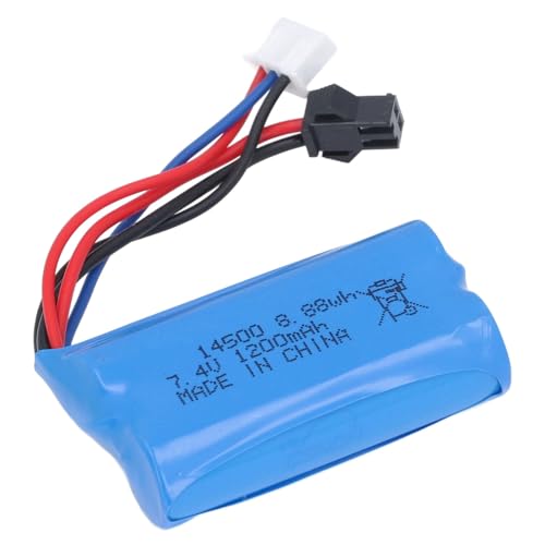 Alomejor 7,4 V Lipo-Akku, 1200 MAh Lithium-Akku 5 C Rate mit Schwarzem SM-Stecker für Elektrisches Spielzeug von Alomejor