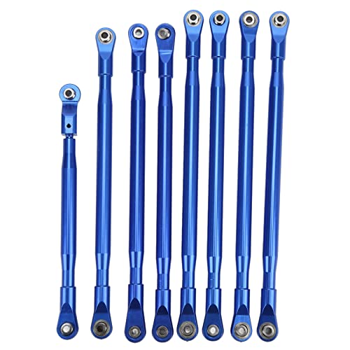 Alomejor Aluminium-Zugstangen-Gestänge-Set Hochleistungs-RC-Zug-Stangen mit Sway-Stange für Axial SCX6 JLU 1/6 RC-Auto-Fahrzeug (Blue) von Alomejor