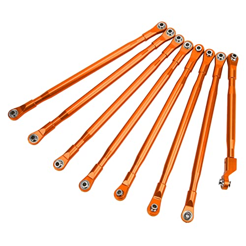 Alomejor Aluminium-Zugstangen-Gestänge-Set Hochleistungs-RC-Zug-Stangen mit Sway-Stange für Axial SCX6 JLU 1/6 RC-Auto-Fahrzeug (ORANGE) von Alomejor