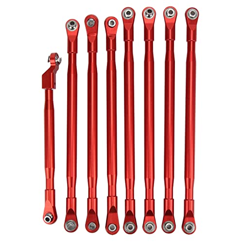 Alomejor Aluminium-Zugstangen-Gestänge-Set Hochleistungs-RC-Zug-Stangen mit Sway-Stange für Axial SCX6 JLU 1/6 RC-Auto-Fahrzeug (Rot) von Alomejor