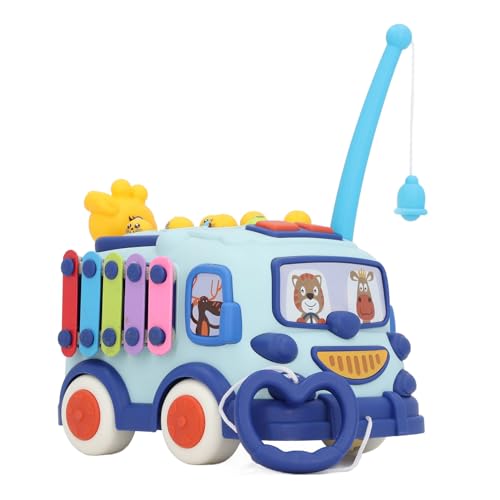 Alomejor Baby-Musik-Bus-Spielzeug, Musikalisches Angeln, Hämmerndes Baby-Bus-Spielzeug mit Mehreren Funktionen für Frühes Lernen (Blue) von Alomejor