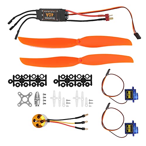 Alomejor Bürstenloser Motor 1000KV mit 40A ESC 9G Micro Servo 1060 Propeller für RC-Flugzeug (A2212 1000KV bürstenloser Motor 40A ESC SG90 9G Mikro) von Alomejor