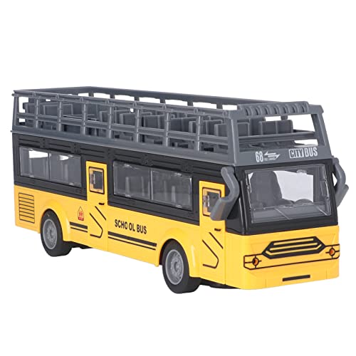 Alomejor Ferngesteuerter Doppeldeckerbus, Feine Details, 4-Kanal-RC-Bus, Sichere Türen Zum Öffnen für Spielzeug (QH204 7 Schulbus) von Alomejor