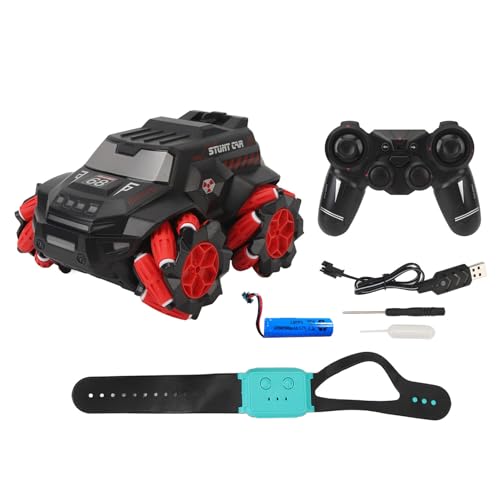 Alomejor Gestengesteuertes RC-Auto, Hochgeschwindigkeits-4WD-Offroad-Fernbedienungsauto mit Buntem Rauch für Jungen und Mädchen (Rot) von Alomejor