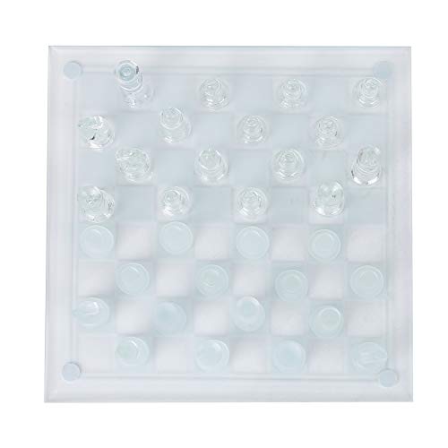 Alomejor Glaskristallschach -Set 25x25 cm mit Gefrosteten Schachkern und Schachbrett für Reisecamping und Heimnutzung Alomejor Glaskristallschach -Set 25x25 cm mit Gefrosteten Schachkern und Schachbrett für Reisecamping und Heimnutzung von Alomejor