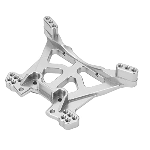 Alomejor Hintere Stoßdämpferbrücke, Einfach zu Installierende RC-Dämpferhalterung. Langlebige Härte 1/10 RC (Silber) von Alomejor