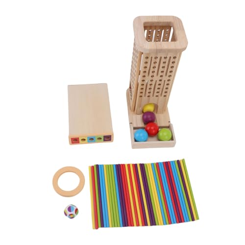 Alomejor Holzbrettspiel 3 in 1 Farbenfrohen Holzstöcken Würfelspiel, Bildungszählungsmathematikspielzeug für Alomejor Holzbrettspiel 3 in 1 Farbenfrohen Holzstöcken Würfelspiel, Bildungszählungsmathematikspielzeug für von Alomejor