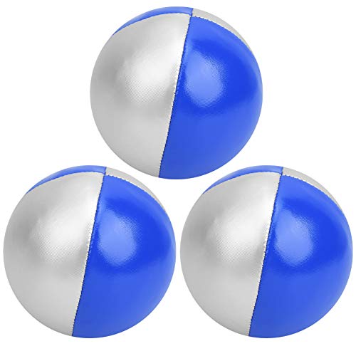 Alomejor Jonglierkugel Bildungsrätsel Spielzeug für Freizeitspaß, 3pcs Set für und Profis, PU Ledermaterial (blau/Silber) von Alomejor