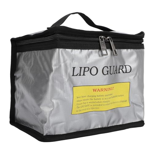 Alomejor Lipo Feuerfeste Sichere Tasche, Fortschrittliche Feuerbeständigkeit, Praktisches Klettverschluss-Design, Sichere Aufbewahrung für Lipo von Alomejor