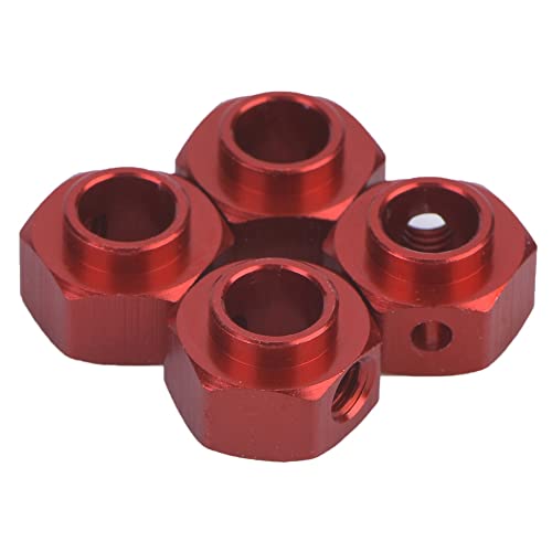 Alomejor Metall Verbreiterte Radnaben, Auto-Adapter-Set, Verbessert die Stabilität mit Simulierter Roter Farbe für 1/10 RC-Autos (6MM) von Alomejor