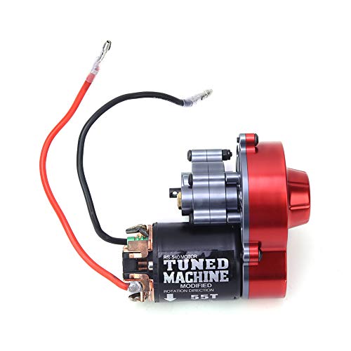 Alomejor RC Auto Getriebe, Vollmetall Getriebegehäuse mit 540 Motor 55T Passend für Axial SCX 1/10 Ferngesteuertes Auto von Alomejor