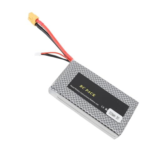 Alomejor RC-Auto-Lithium-Batterie, 7,4 V, 5500 MAh, Langlebig, Wiederaufladbar, Langlebig, Sicherheitsschutz für RC-Hobby Im Maßstab 1:10 und 1:18 von Alomejor