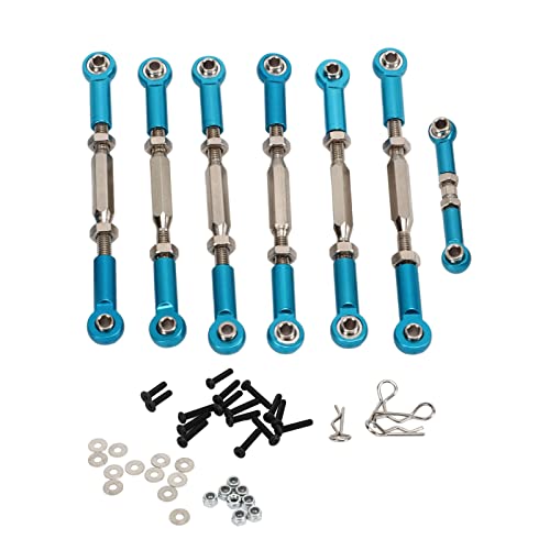 Alomejor RC-Auto-Spurstangen aus Aluminiumlegierung, CNC-Bearbeitung, Spannschlösser, Upgrade-Teile für Slash 1/10 Short Course (Blue) von Alomejor