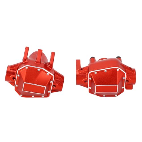 Alomejor RC-Car-Achsengehäuse-Set, aus Aluminiumlegierung Gefertigtes, Präzise Gefertigtes, Kompatibles Modell mit Abgeschrägten Kanten für SCX10 PRO (Rot) von Alomejor