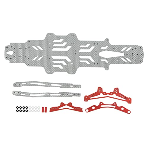 Alomejor RC Car Chassis Platte Kohlefaser Aluminiumlegierung Upgrade Teil für MST RMX2.0S RRX2.0S 1/10 Drift Racing Chassis (Silbernes SSG) von Alomejor