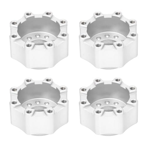 Alomejor RC Hex Combiner, 4 Stück 17 Mm Hex Adapter Aluminiumlegierung 3,8 Zoll Reifen für RC Zubehör (Silver) von Alomejor