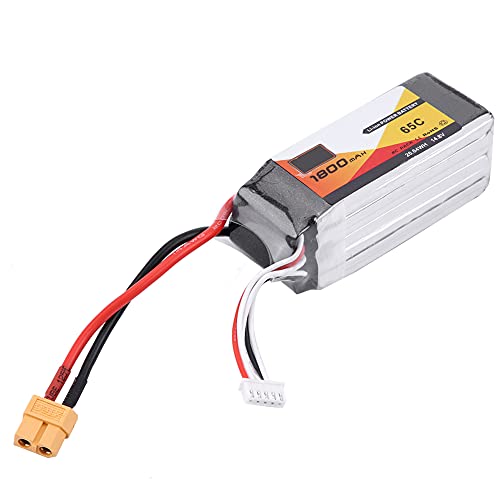 Alomejor RC LiPo-Akku, 1500 MAh 45 C, 5000 MAh 60 C, 5500 MAh 60 C, Wiederaufladbarer Akku für RC-Auto-Flugzeug-Boot (14,8 V, 1800 mAh, 65 C, XT60-Stecker) von Alomejor