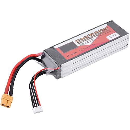 Alomejor RC LiPo-Akku, 1500 MAh 45 C, 5000 MAh 60 C, 5500 MAh 60 C, Wiederaufladbarer Akku für RC-Auto-Flugzeug-Boot (14,8 V 4000 mAh 60 C XT60-Stecker) von Alomejor