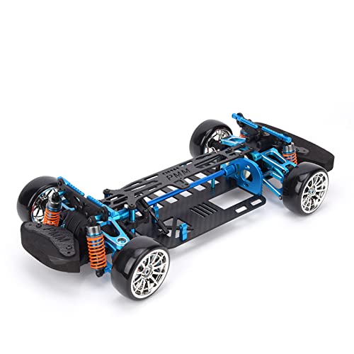 Alomejor RC-Radstandrahmen, Antriebswelle aus Aluminiumlegierung, 4WD-Chassis mit Stoßdämpfern, Federbeinen und Dämpfer für TT01 1/10 RC-Automodell von Alomejor