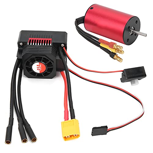 Alomejor RC Sensorloser Bürstenloser Motor, Explosionsgeschützter Rotor-ESC-Satz mit M3-Schrauben für 5,8 V BEC-Ausgang von Alomejor