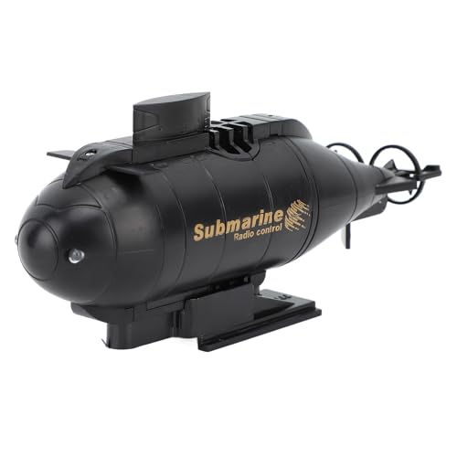 Alomejor RC-U-Boot-Spielzeug, Elektrisches Unterwasser-Tauchboot-Spielzeug mit 2 LED-Leuchten, Metallantenne für Schwimmbäder, Fischteiche (Black) von Alomejor