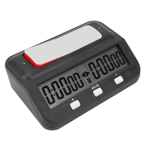 Alomejor Schach-Timer, Professioneller Tragbarer Multifunktionaler Schachuhr-Timer, Klares Display für Schachspiel, Go-Schachspiel (Black) von Alomejor