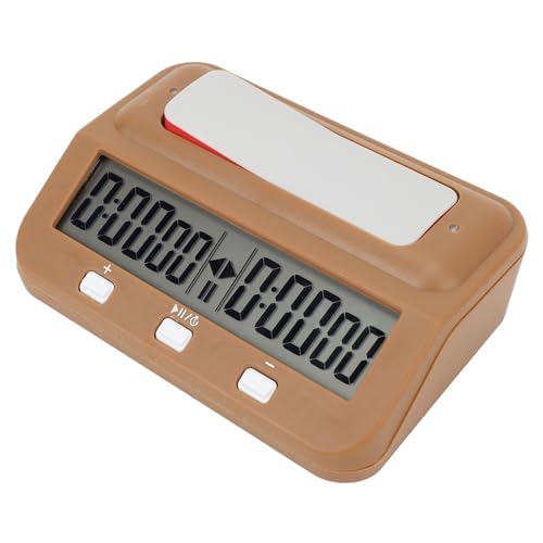 Alomejor Schach-Timer, Professioneller Tragbarer Multifunktionaler Schachuhr-Timer, Klares Display für Schachspiel, Go-Schachspiel (Bräunen) von Alomejor