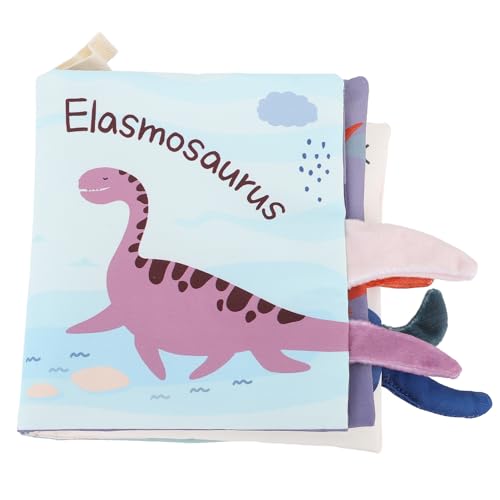 Alomejor Schwanzstoffbuch, 3D-Fade-Tier-Dinosaurier-Thema mit Klarem Klang, Sensorische Berührung, Babybücher für die Frühe Bildung von Alomejor